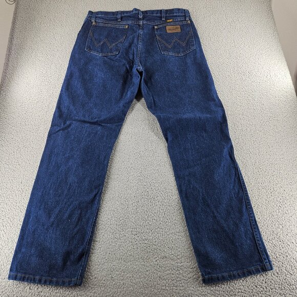 Wrangler Jeans Mens 38x32 Blue Regular Fit 47MWZPW Western Cowboy Cut Work Pants - Picture 13 of 15